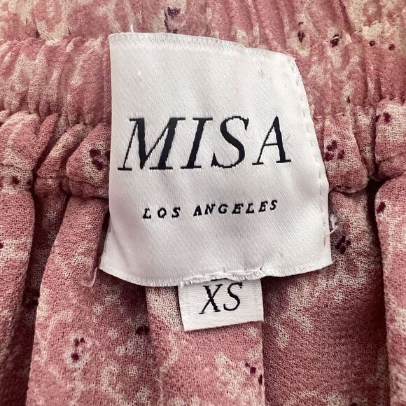 Misa Los Angeles Top Womens XS Pink Floral Sheer Boho Off the Shoulder Lyla - Picture 4 of 12